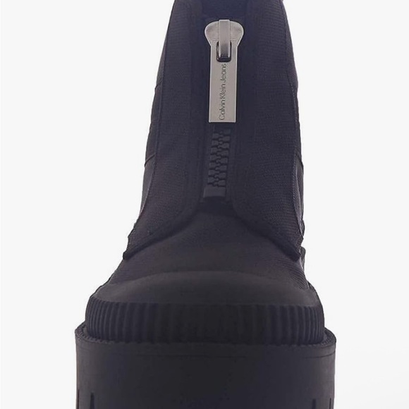 Calvin Klein Black Chunky Ankle Boots - Picture 3 of 6